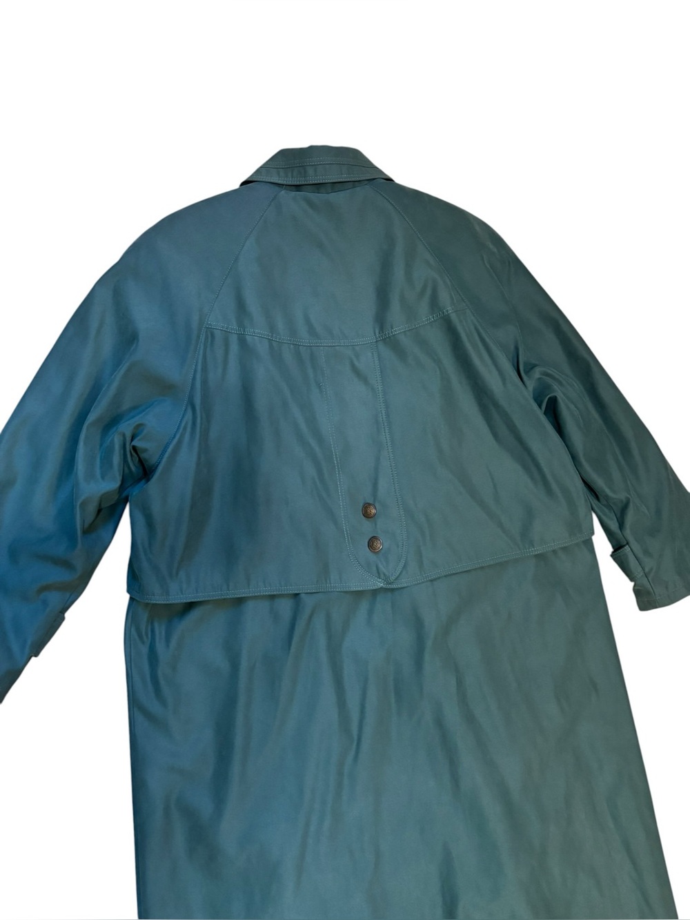 Amazing vintage American Bazaar Green lined long trenchcoat size 8 - Picture 5 of 14